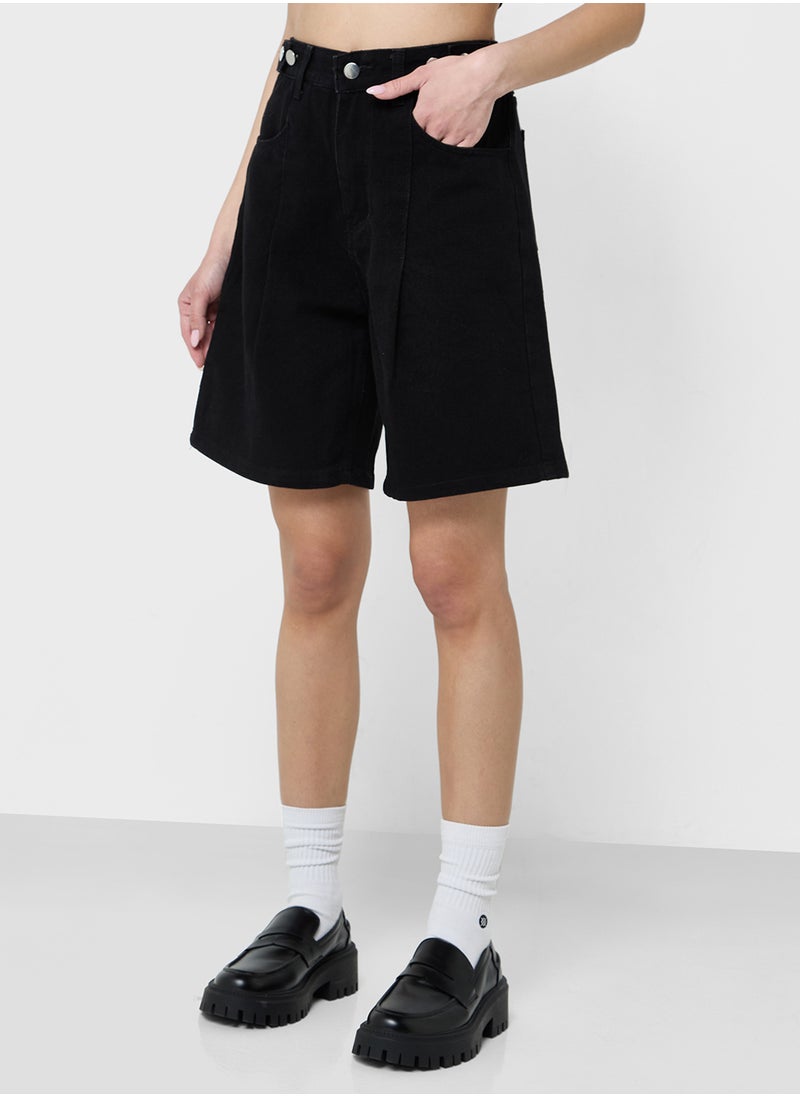 Ginger - High Waist Denim Bermuda Shorts - Image 1