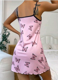 Shein Butterfly Print Contrast Binding  Trim Cami Pajama Nightdress  - Image 4