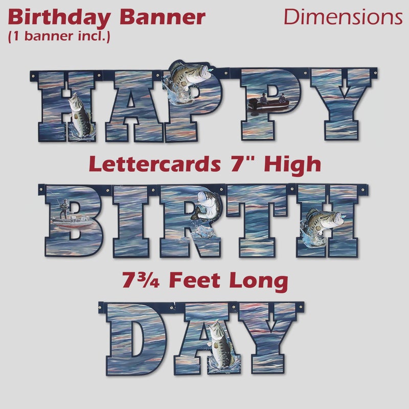 Havercamp GONE FISHIN & Birthday Banners Bundle! Includes 1 Gone Fishin Banner & 1 Happy Birthday Banner. Celebrate your Fanatic Fisherman. by Havercamp. - Image 3