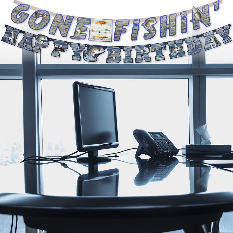 Havercamp GONE FISHIN & Birthday Banners Bundle! Includes 1 Gone Fishin Banner & 1 Happy Birthday Banner. Celebrate your Fanatic Fisherman. by Havercamp. - Image 4