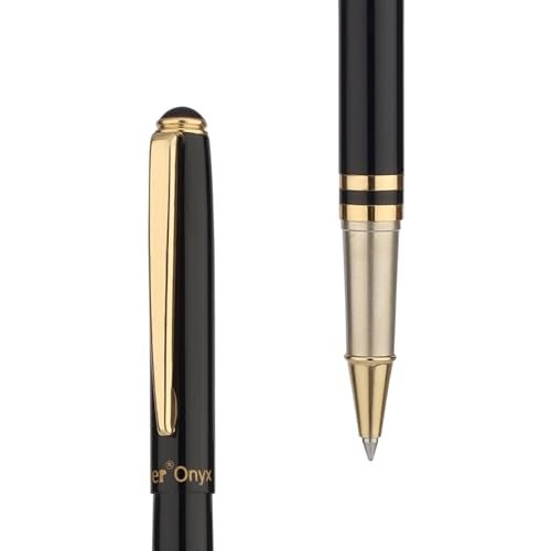 Oliver Onyx SH G Roller Pen – 0.6mm Schmidt Refill, Full Brass Body, Cap Locking, Glossy Black Finish with Black Chrome Trims - Image 3