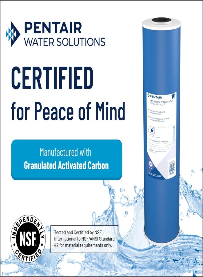 Pentek Pentair Pentek GAC-BB Big Blue Carbon Water Filter, 10-Inch, Whole House Heavy Duty Granular Activated Carbon (GAC) Replacement Cartridge, 10" x 4.5" - Image 3