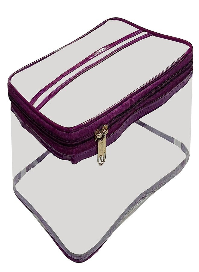 LUCES® Makeup Storage Zipper Pouch Cosmetic Utility Toiletry Wardrobe Organizer Jewellery Pouch Box Travel Vanity Artist Storage Bag for Woman Pack of 1 Multicolor - Image 2