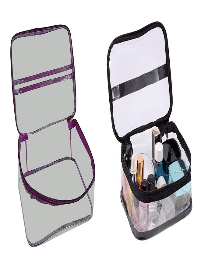 LUCES® Makeup Storage Zipper Pouch Cosmetic Utility Toiletry Wardrobe Organizer Jewellery Pouch Box Travel Vanity Artist Storage Bag for Woman Pack of 1 Multicolor - Image 4