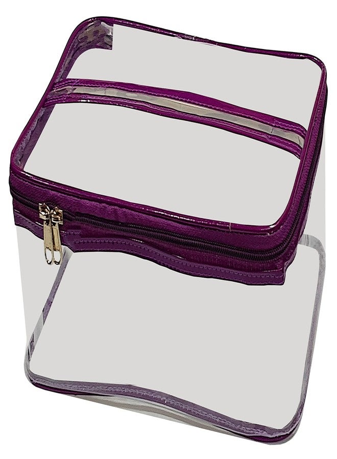 LUCES® Makeup Storage Zipper Pouch Cosmetic Utility Toiletry Wardrobe Organizer Jewellery Pouch Box Travel Vanity Artist Storage Bag for Woman Pack of 1 Multicolor - Image 1