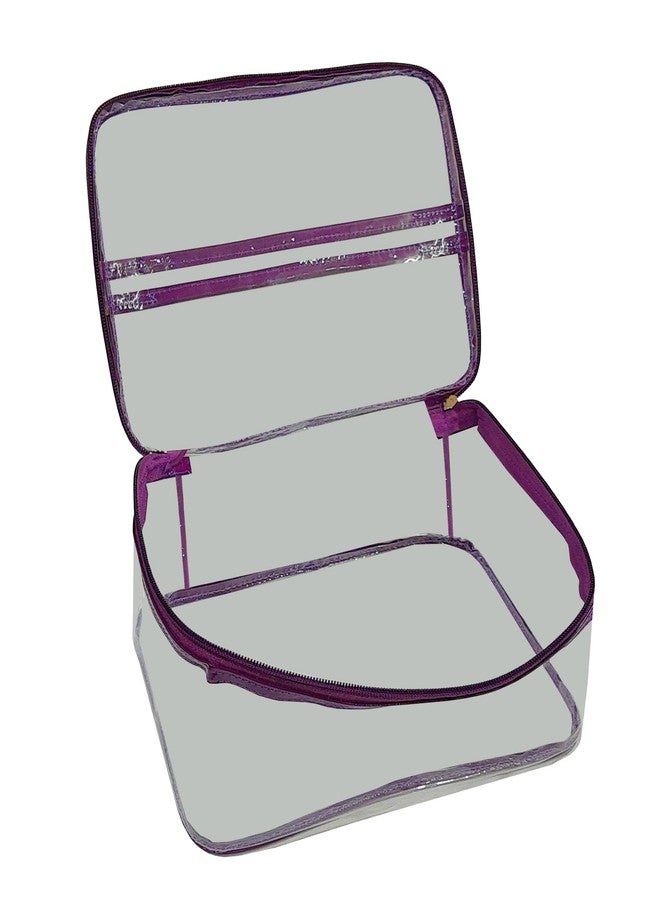 LUCES® Makeup Storage Zipper Pouch Cosmetic Utility Toiletry Wardrobe Organizer Jewellery Pouch Box Travel Vanity Artist Storage Bag for Woman Pack of 1 Multicolor - Image 3