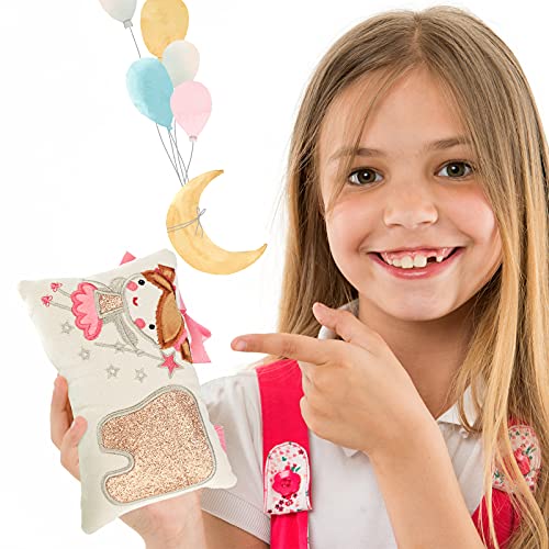 Qunclay Tooth Fairy Pillow with Pocket Kids Keepsake Pouch Tooth Fairy Gifts for Girl and Boy, 3.9 x 5.9 Inches (Sweet) - Image 5
