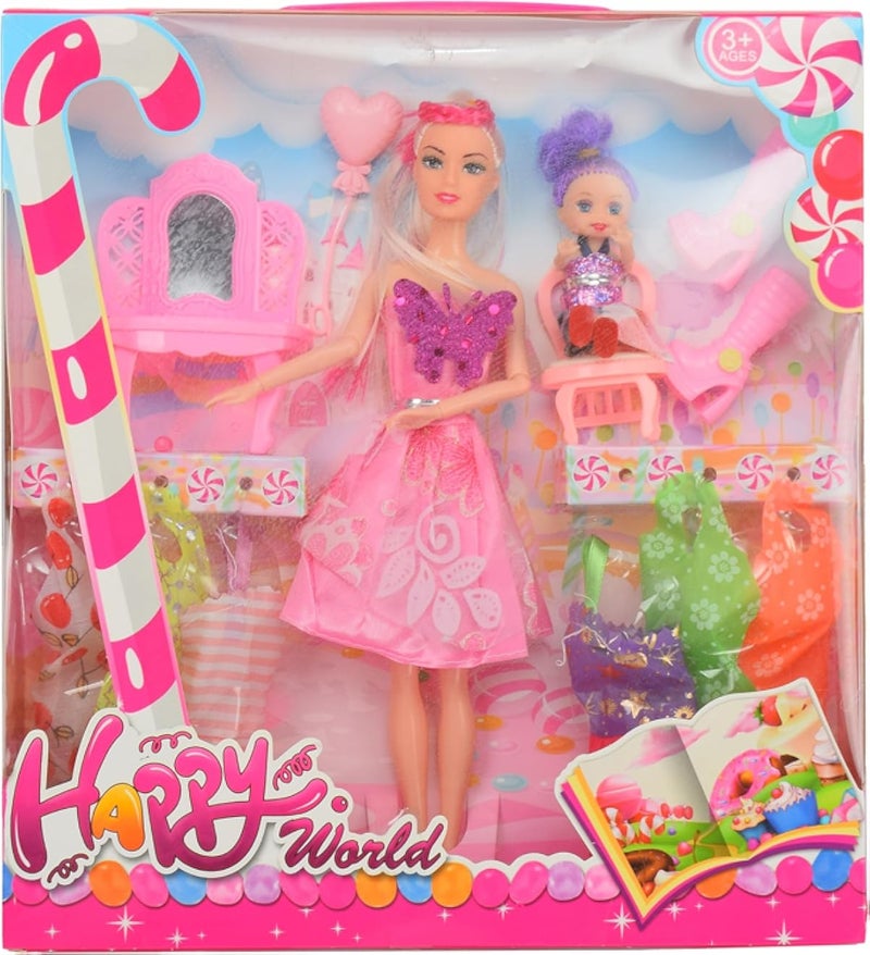 باربي دمية بلاستيكية جميلة تأتي مع إكسسوارات جميلة 22015 متعددة الألوان