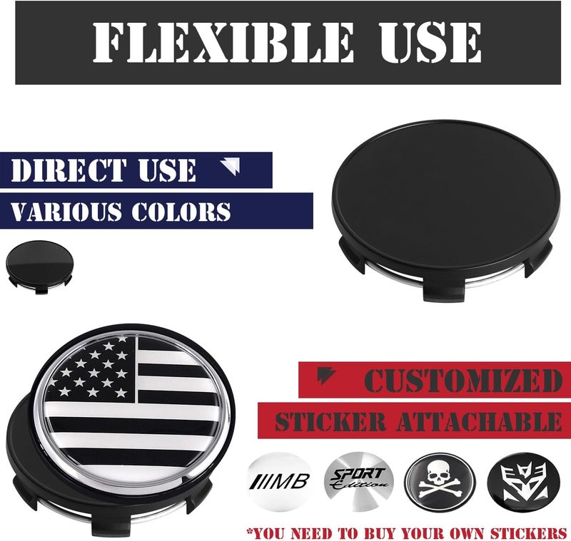 KitsPro 2.7Inch 68MM Wheel Center Caps for BMW 36136783536 Rim Hub Caps, Pack of 4 (Matte Black, Outer 69MM, Inner 65MM) - Image 5