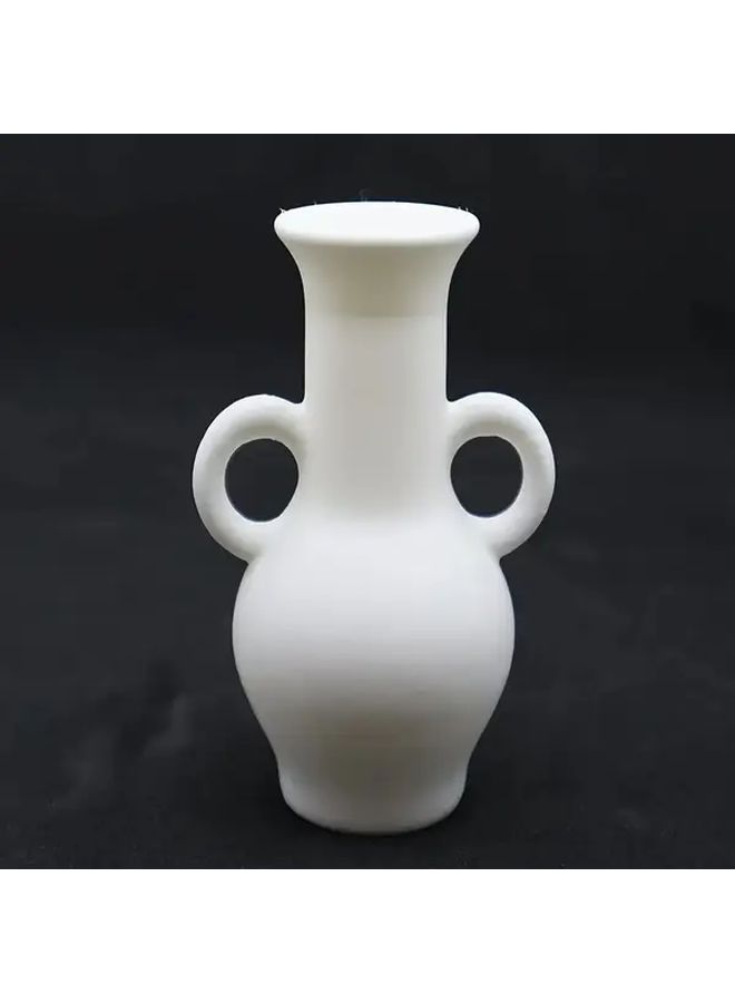 White 3D Printed Anfola Decorative Vase Modern Minimalist Double Ear Design - Image 4