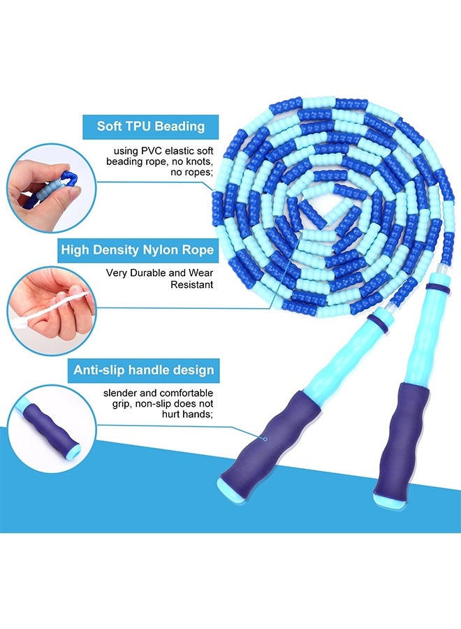 واي جيه شكل حبل القفز المتين، الخرز اللينة السيليكون، لا عقد، قابل للتكيف الحر، مناسب للأطفال والرجال والنساء - Image 2