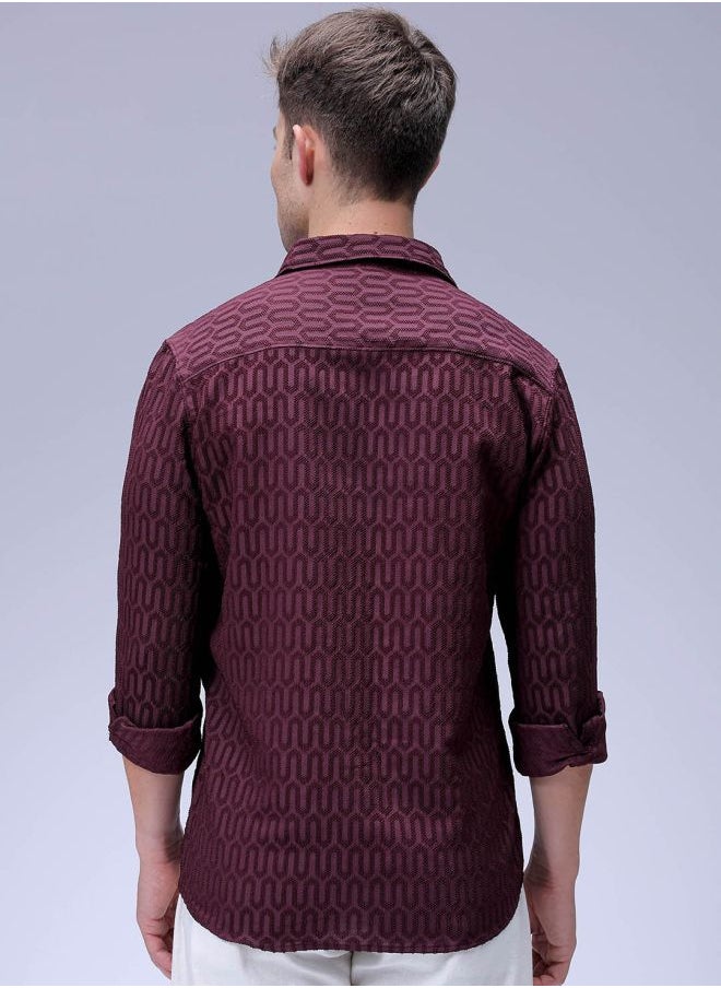 The Indian Garage Co Men Relaxed Fit Striped Full Sleeves Cuban Collar Resort Wear Shirt  - Image 2