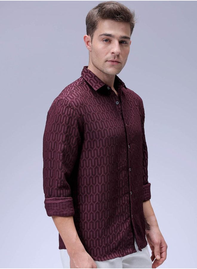 The Indian Garage Co Men Relaxed Fit Striped Full Sleeves Cuban Collar Resort Wear Shirt  - Image 4