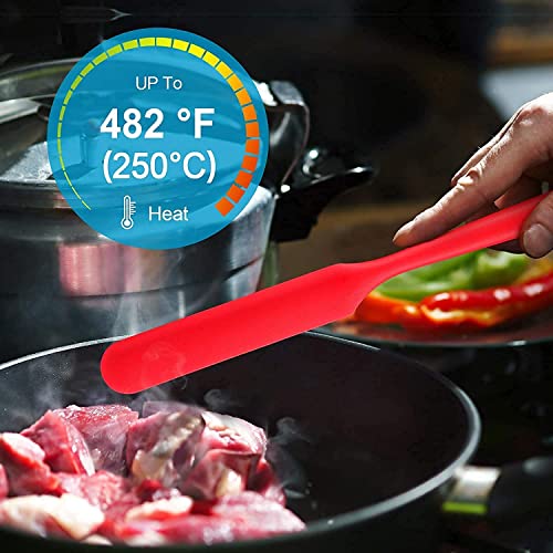 we3 Multi Purpose Heat Resistance Silicone Spatula Turner Non-Stick Silicone Kitchen Tools FDA Approved Piece of 2 Red|Spatula Spreader/Butter Knife 24cm - Image 3