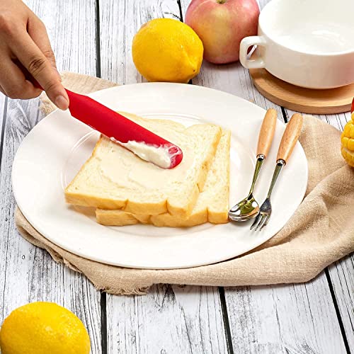 we3 Multi Purpose Heat Resistance Silicone Spatula Turner Non-Stick Silicone Kitchen Tools FDA Approved Piece of 2 Red|Spatula Spreader/Butter Knife 24cm - Image 4