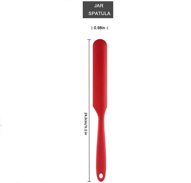 we3 Multi Purpose Heat Resistance Silicone Spatula Turner Non-Stick Silicone Kitchen Tools FDA Approved Piece of 2 Red|Spatula Spreader/Butter Knife 24cm - Image 2