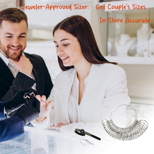 Gmleey Ring Sizer Measuring Tool 3-in-1 Set Ring Sizing Kit, Ring Sizers for Measuring 0-13 with Half Sizes 27-Piece, 2 Pcs Ring Measurer US Sizer 1-17 with Magnifier for Women Men - Image 3