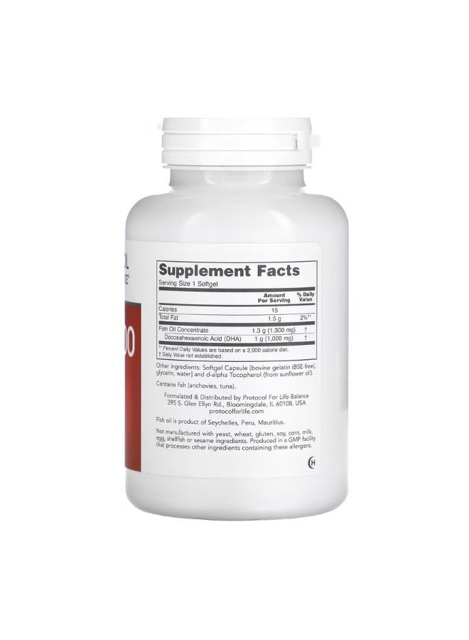 Protocol For Life Balance DHA 100 Extra Strength 1000 mg 90 Softgels - Image 2
