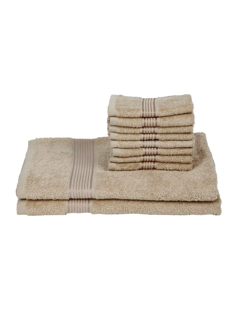 KOPA [10pc] Quick Dry 100% Cotton Soft Terry Towel -2pc Bath, 8pc Face (d'ross) | Quick Dry 100% Cotton | Super Absorbent, Lightweight, Odour Free - for Men, Women, Kids Solid-Taupe - Image 3