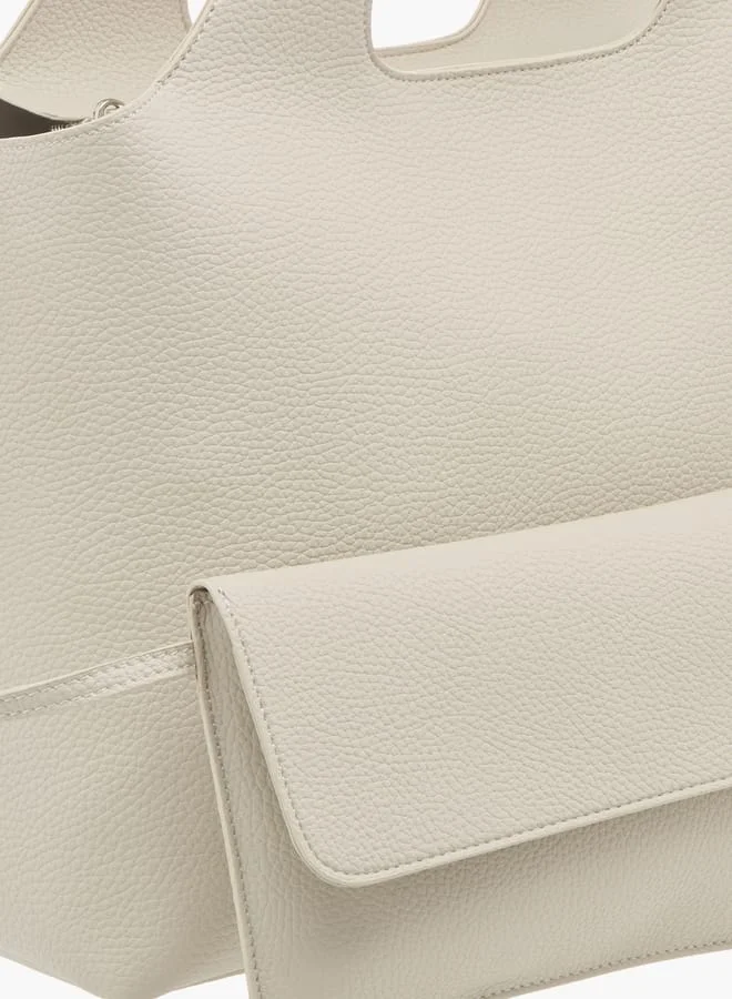 ميسي Solid Shoulder Bag with Zipper Closure and Pouch Set