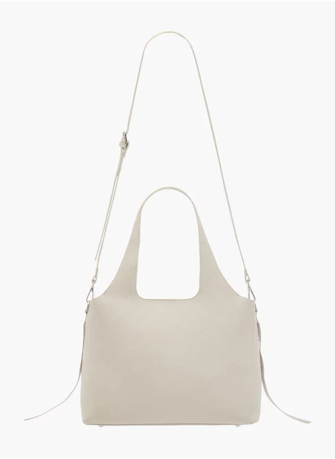 MISSY Solid Shoulder Bag with Zipper Closure and Pouch Set
