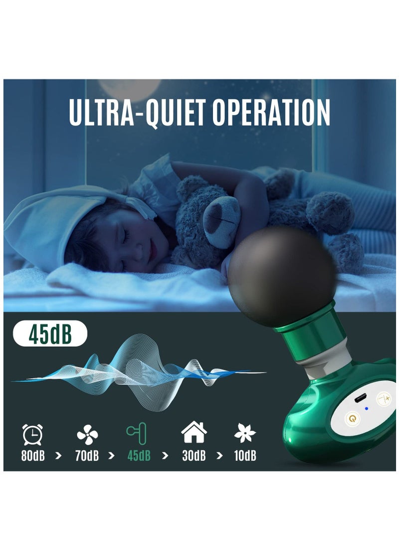 سيوسي مصغرة جهاز تدليك ، 6 سرعات المحمولة جهاز تدليك الاسترخاء العميق ، الناقل التسلسلي العام مدلك العضلات العميقة الهادئة للرياضيين لتخفيف الألم ، وابنة وابنة وابن زوجة هدية ( الأخضر ) - Image 5