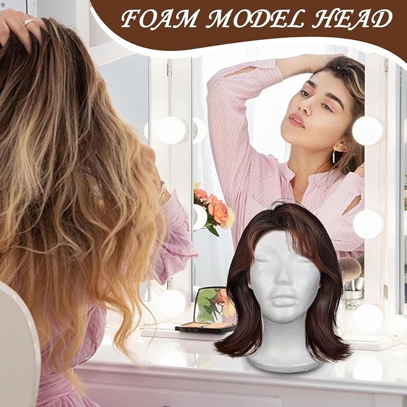 Female Foam Wig Head Mannequin Stand for Glasses Hats Display Salon Training - Image 3