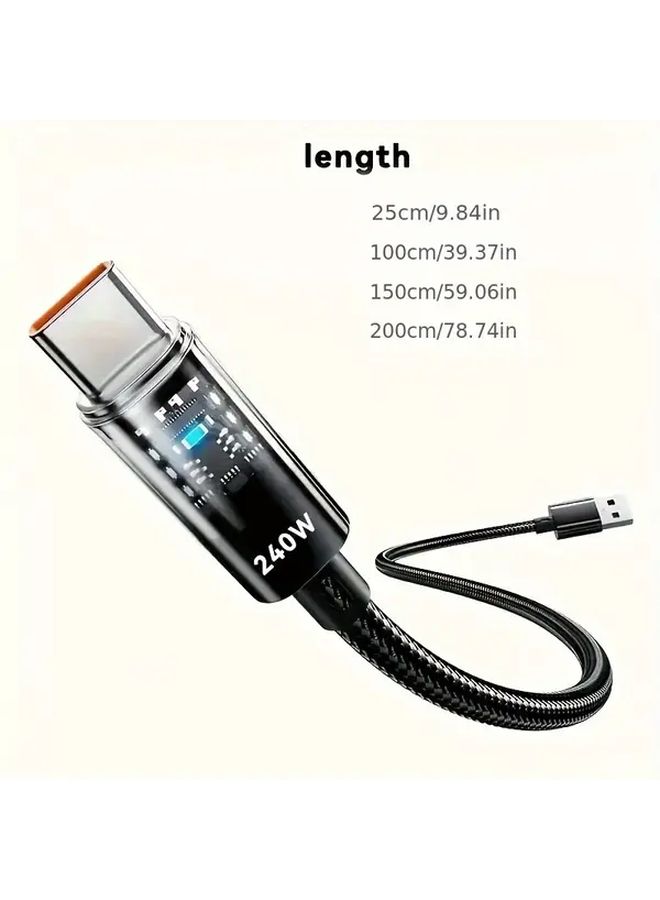 2 Pack 9.84 Inch USB Fast Charging Cable with Light Compatible Laptop - Image 2