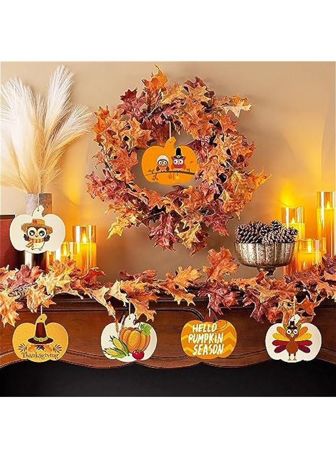 Arabest Wooden Pumpkins Ornaments to Paint  Thanksgiving Decoration Cutouts Unfinished 24PCS 3.5 x 3 inches, DIY Blank Unfinished Pumpkin Wood Discs Ornament for Home Harvest Crafts Hanging Autumn De - Image 5