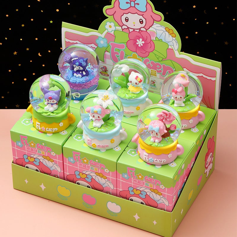 New Romantic Flower Language Cartoon Blind Box Light-Up Crystal Ball Kids Toy Figure Resin Craft - Image 1