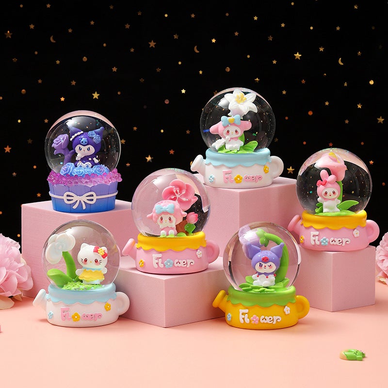 New Romantic Flower Language Cartoon Blind Box Light-Up Crystal Ball Kids Toy Figure Resin Craft - Image 2