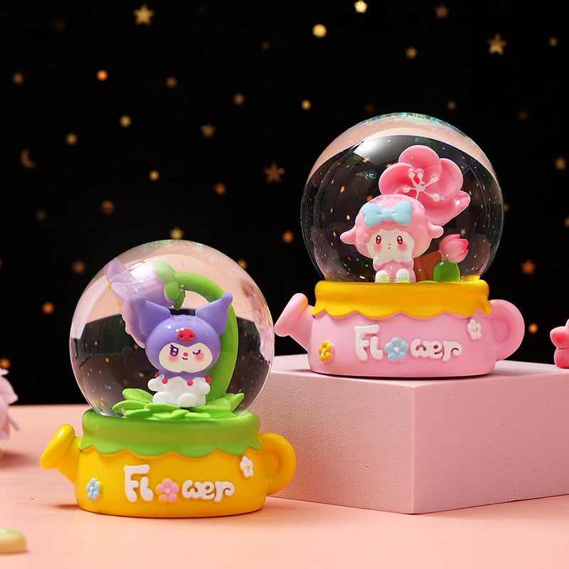 New Romantic Flower Language Cartoon Blind Box Light-Up Crystal Ball Kids Toy Figure Resin Craft - Image 4