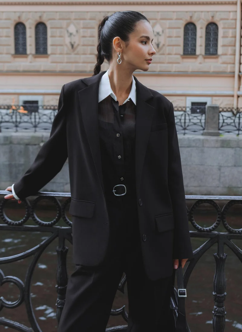 Lichi  Single-breasted jacket with contrasting buttons for Women | Best Price UAE