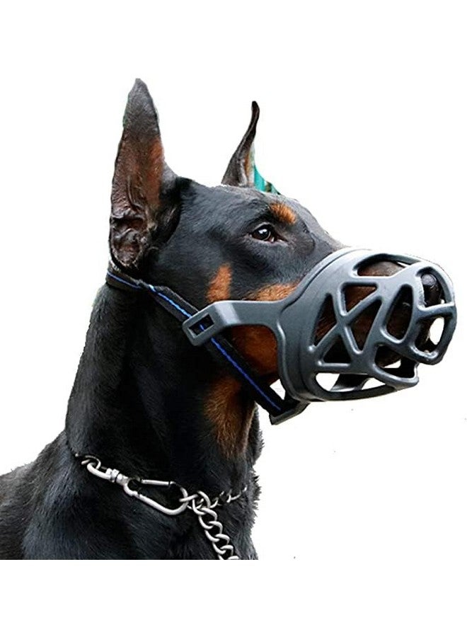 Dog Mouth Cover Muzzle Guard With Adjustable Strap Buckle Muzzle Ideal For Stopping Biting, Barking And Chewing Aggressive Dog And Puppy - Black (No-3, Medium) - Image 1