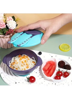 Dr Gym Feeding Bowl With Fork And Spoon Jelly Turquoise/Purple  - Image 5