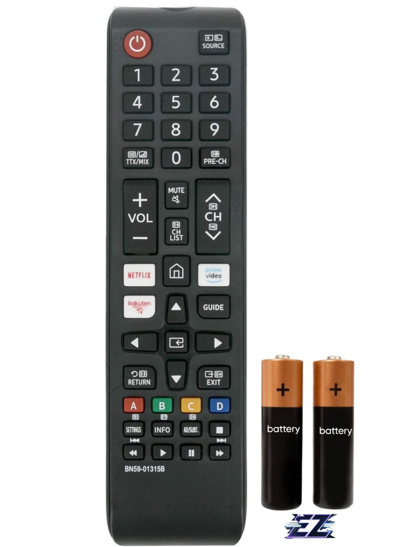PopZa New Replacement Remote Control BN59-01315B Fit for Samsung TV UE43RU7105 UE43RU7179 with battery - Image 1