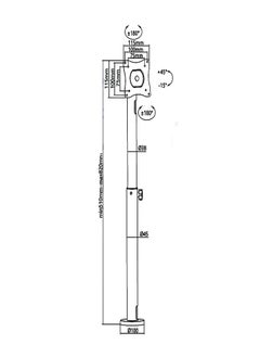 Skill Tech SH PM01 POS Desktop Monitor Pole Mount, VESA 100x100, Max Load 15kg  - Image 3