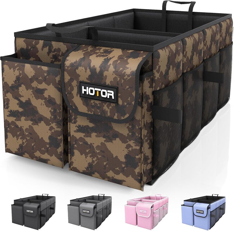 HOTOR Foldable Trunk Organizer - Brown Camouflage Car Organizer for SUVs & Sedans - Image 1