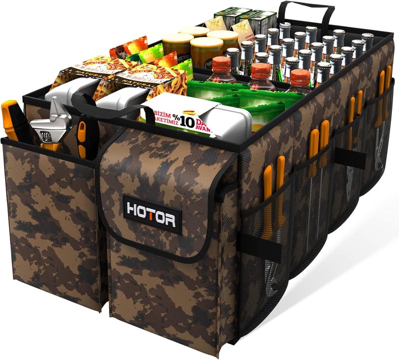HOTOR Foldable Trunk Organizer - Brown Camouflage Car Organizer for SUVs & Sedans - Image 2