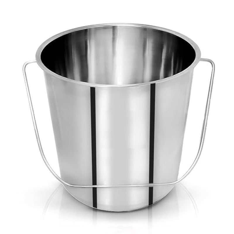 Shopsidex SHOPSIDEX balti Bucket Stainless Steel Non Joint Leak Proof Bucket Silver Balti 3 Litter