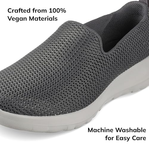 SKECHERS حذاء سكيشرز النسائي جو ووك جوي - وسادة 5 جين، حصيرة جوجا المبردة بالهواء، حذاء شبكي قابل للتنفس، رمادي، 5.5 عريض - Image 5