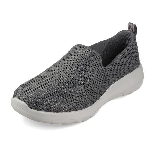 SKECHERS حذاء سكيشرز النسائي جو ووك جوي - وسادة 5 جين، حصيرة جوجا المبردة بالهواء، حذاء شبكي قابل للتنفس، رمادي، 5.5 عريض - Image 1