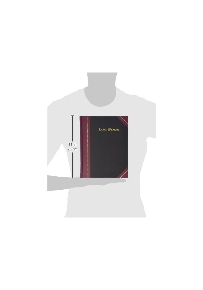 Adams Log Book - 8.13 x 10.38 Inches, Black Cover with Maroon Spine, 150 Pages - Image 3