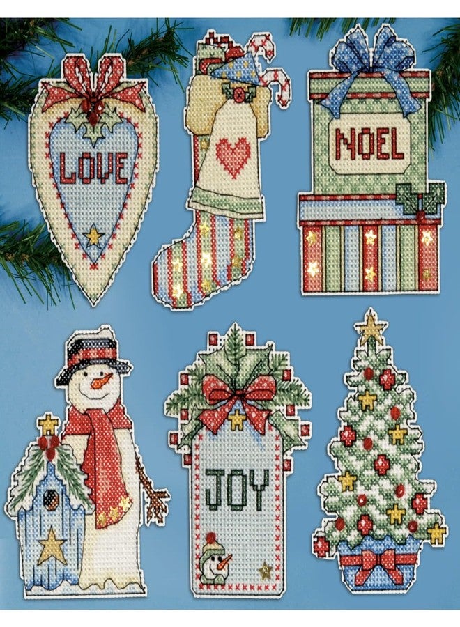 Country Christmas Counted Cross Stitch Ornament Kit - Set of 6