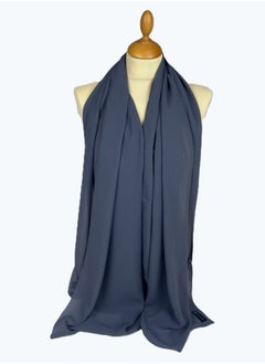 Perfectory PERFECTORY Women Lightweight Solid Chiffon Hijab Shawl Soft Premium Abaya Shawl Wrap Scarves, Long Bridal Hijab Scarf- Bayoux Blu  - Image 1