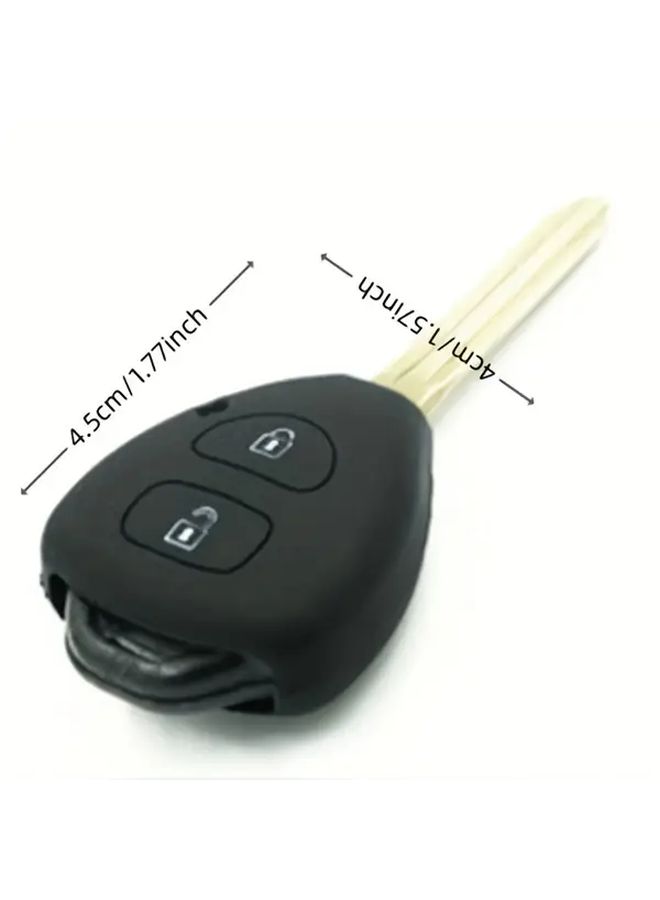 Black Silicone Car Key Case Cover Protector For Toyota Corolla Camry Yaris RAV4 - Image 2