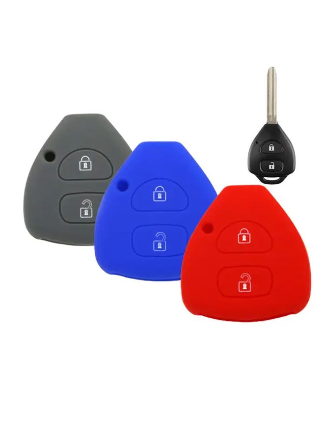 Black Silicone Car Key Case Cover Protector For Toyota Corolla Camry Yaris RAV4 - Image 1