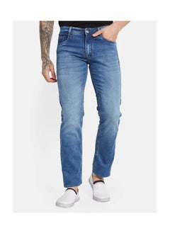 OCTAVE Men's mid-rise straight fit denim jeans, Medium blue  - Image 2