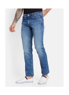 OCTAVE Men's mid-rise straight fit denim jeans, Medium blue  - Image 3
