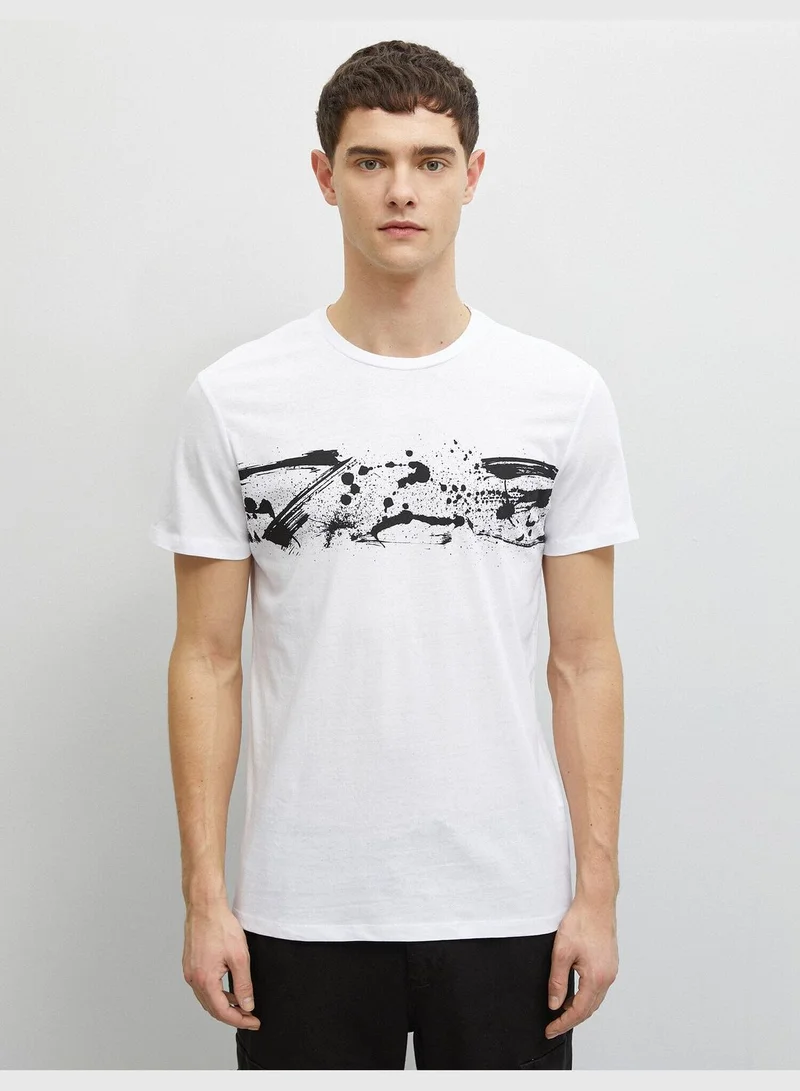 KOTON Patterned T-Shirt Cotton Short Sleeve